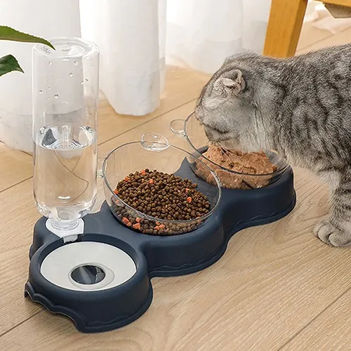 Comedero Doble Gato Alto Mascotas Bebede