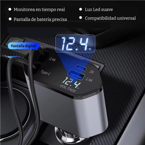 Cargador Carro 4 En 1 Carga de 120W