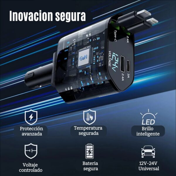 Cargador Carro 4 En 1 Carga de 120W